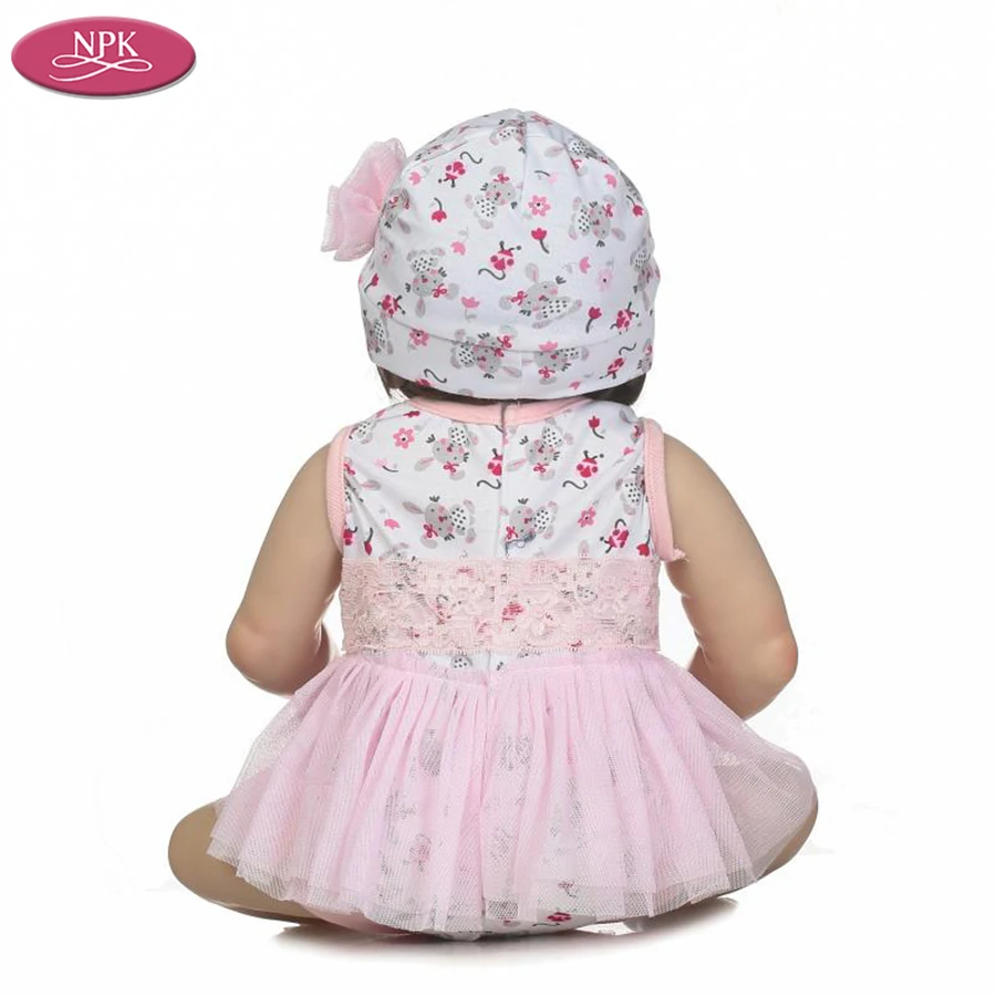 NPK Simulation 3 Month Baby Size Lifelike Reborn Baby Doll Girl Full Body SIlicone Vinyl Newborn Babies Bathe Toys Child Gifts  (6)