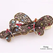 Красота Девушка милые Винтажные Ювелирные изделия кристалл бабочка шпилька-бант волос палка-для волос оптовые продажи, сервис прямых поставок