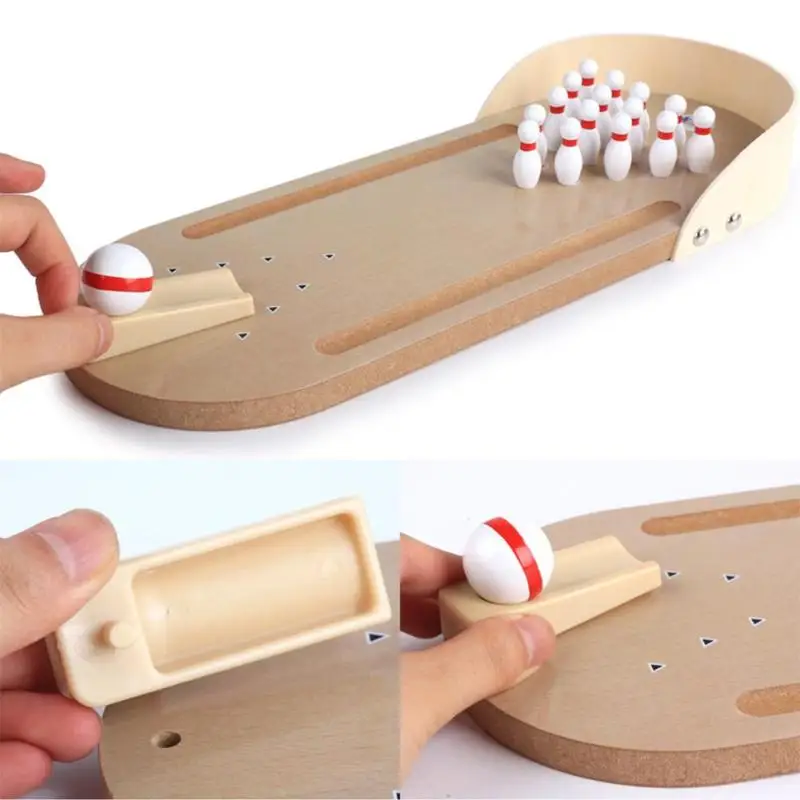 Finest  Kids Craft Mini Wooden Desktop Bowling Basketball Game Developmental Toys Gift Toys For Children Ed