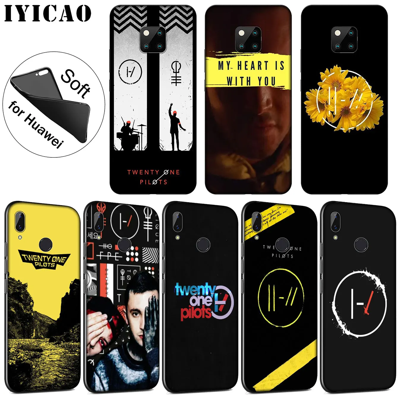 IYICAO Twenty One Pilots 21 Soft Silicone Phone Case for Huawei Mate 30 20 10 Pro Nova 5I 5T 5 4 4E 3i 3 2i Lite Smart |