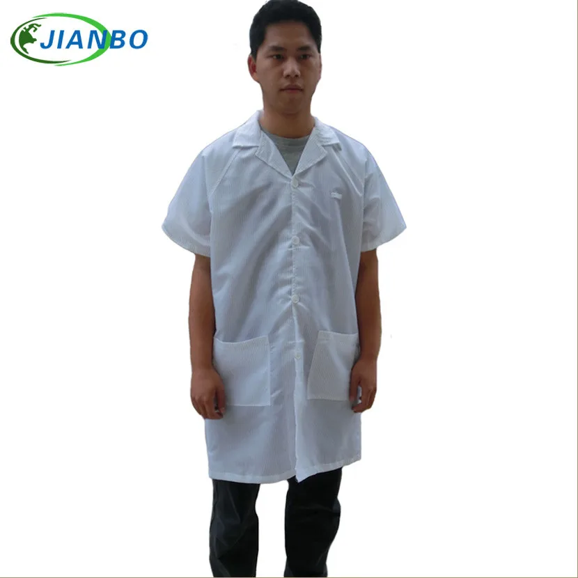 

Summer Anti Static Protective Clothing Cleanroom Garments ESD Coat Working Clothes Antistatic Work Wear Clean Short Sleeves Coat