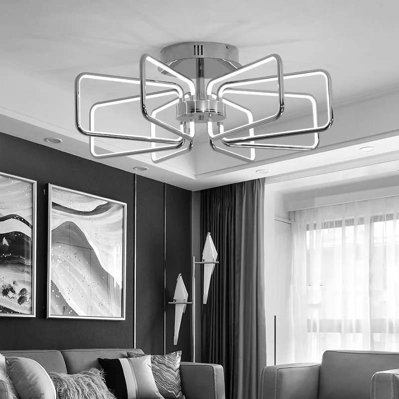 

NEO Gleam New Arrival Chrome Finish Modern Led Ceiling Lights For Living Room Bedroom Study Room Ceiling Lamp Fixtures AC85-265V