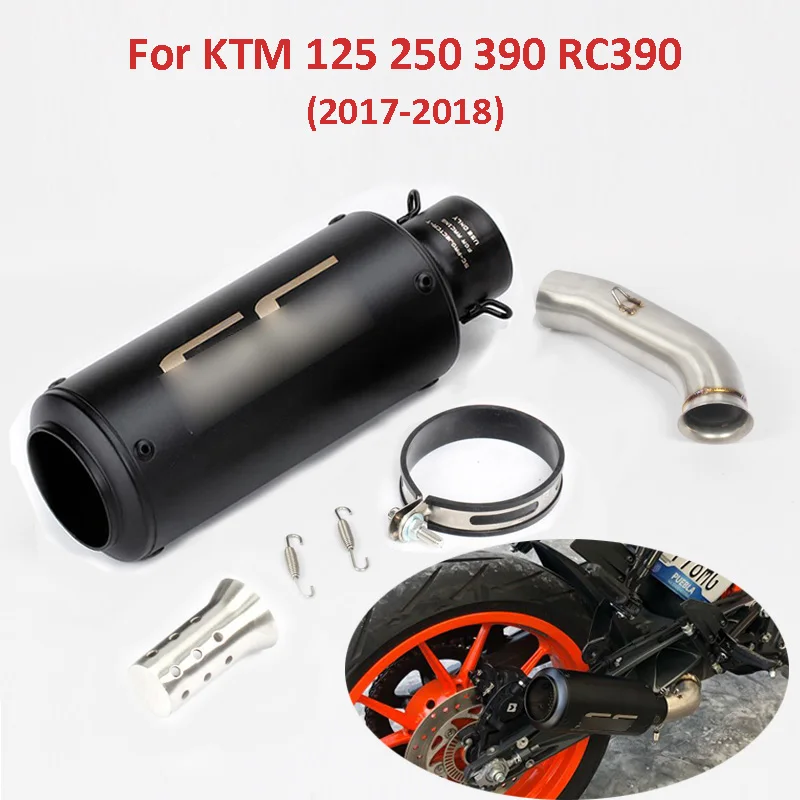 

Slip on Duke 125 250 390 RC390 Motorcycle Exhaust Tip Muffler Mid Connect Link Pipe for KTM Duke 125 250 390 RC390 2017 2018