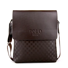 Lujo Clásico Plaid POLO Hombres de la Marca bolsas de mensajero Hombre bolso del Negocio del bolso de hombro de cuero crossbody bolsos para hombre hombre