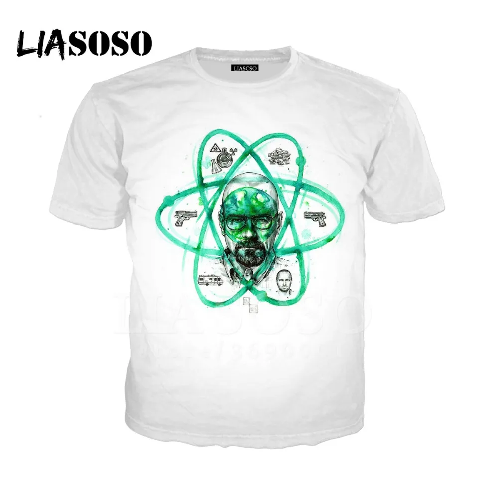 LIASOSO, 3D принт, для женщин и мужчин, Breaking Bad, Heisenberg, смешная, приготовление пищи, время приключений, футболка, летняя футболка, o-образный вырез, повседневные топы, X1407