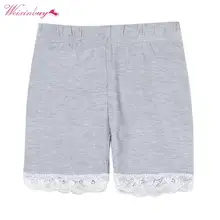 WEIXINBUY/Леггинсы для малышей; детские короткие кружевные штаны; красивые эластичные шорты для маленьких девочек; От 2 до 7 лет