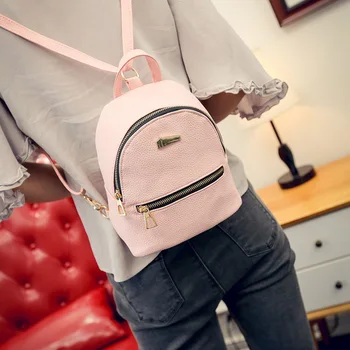 

Fashion Women Mini Backpack PU Leather College Shoulder Satchel School Rucksack Ladies Girls Casual Travel Bag AIC88