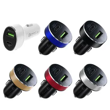 

18W USB QC 3.0 Quick Charge QC 3.0 PD Type C Car Phone Fast Charger For iPhone iPad Samsung Mobile Phone Tablet for 12-24V Car