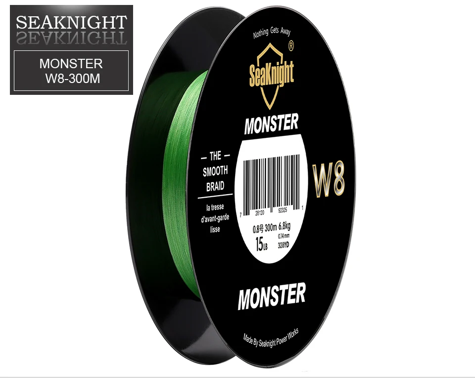 Linha de Pesca Nova Seaknight Nível 8 Tece Line15lb 0.14mm Vertentes Super Forte Verde Trançado Offshore w8 300m 19 Esporte e Lazer