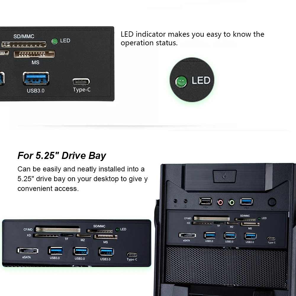 Кардридер Sunshine tipway STW 5 25 дюйма с USB 3 1 и 0 поддержкой CF MD MMC TF M2 MS|tf m2|internal card readercard reader