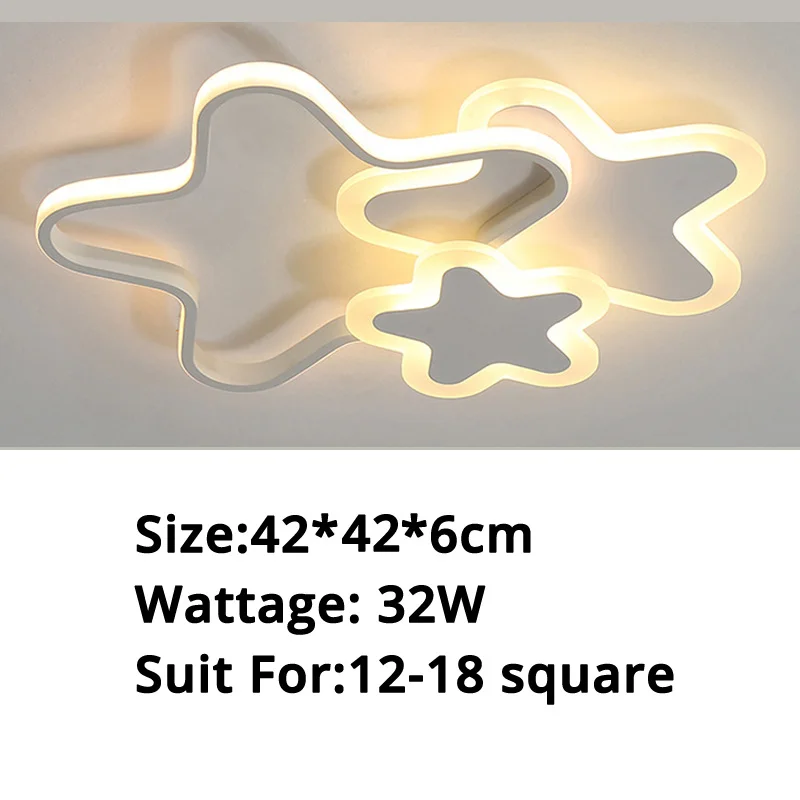 star 42x42x6cm 32w Горячая Распродажа, светодиодный светильник-Люстра для детской комнаты, спальни, плафон, акриловый светильник, современный светильник - Цвет абажура: star 42x42x6cm 32w