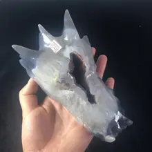 Дешевая цена резной натуральный агат geode dragon head украшение для дома для заживления 0,84 кг DD