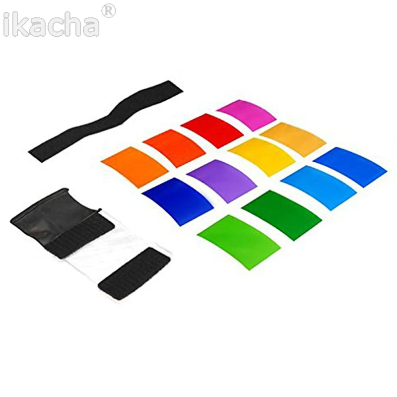 12 pcs Universal Flash Speedlite Color Gel Filter Kit Lighting Diffuser (5)
