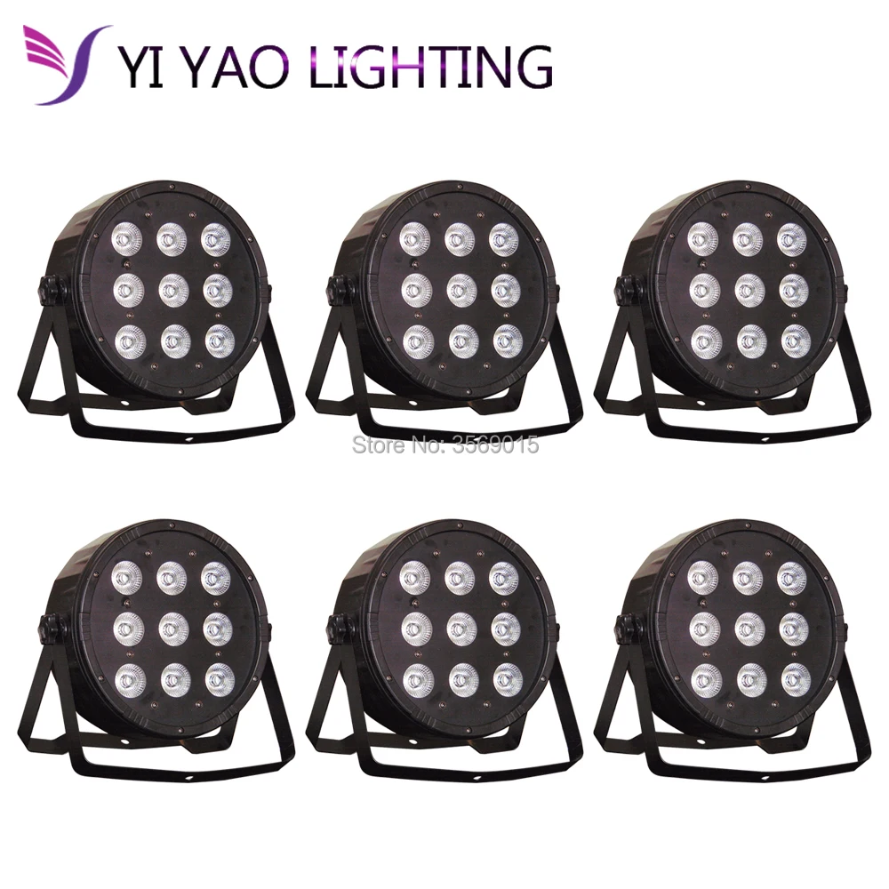 

6PCS/LOT 9 LED RGBW LED DMX Color Mixing 8CH Can DJ Professional PAR Light