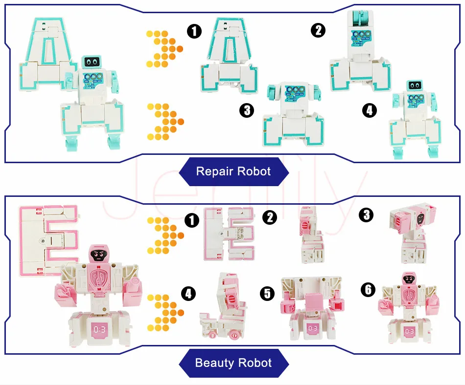 6 шт./компл. Волшебные русские преобразования Письмо Робот деформация робот Обучающие игрушки-пазлы для детей, для мальчиков, подарок