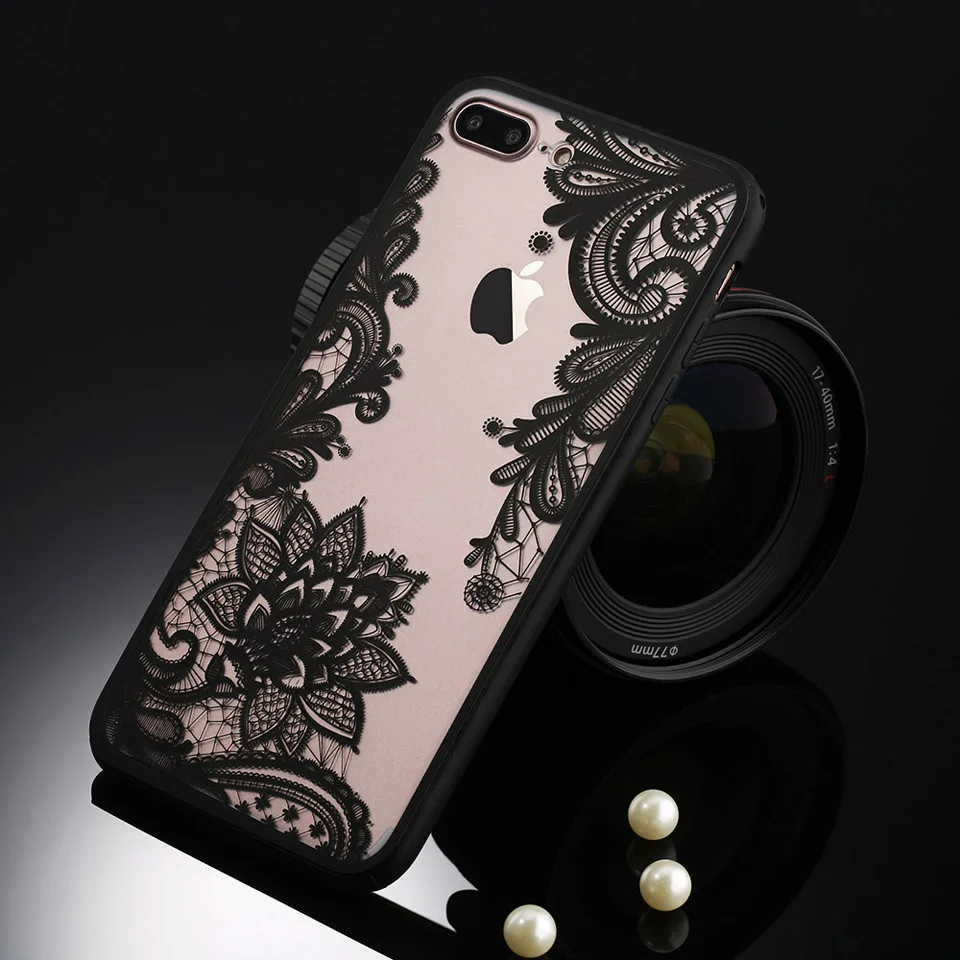 Stylish Lace Flower Phone Cases For Apple iPhone Models Hard PC Cases Back Cover Sadoun.com