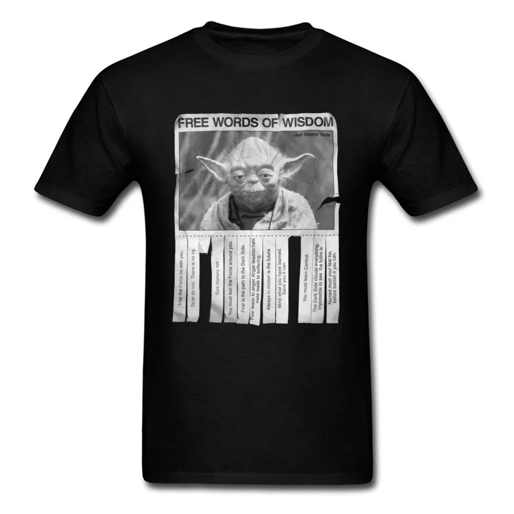 

USA 2018 Men Black T-shirt Yoda Words Of Wisdom Funny 3D Star Wars Master Printed Top Tee Shirt 80s Clothes Lost Found