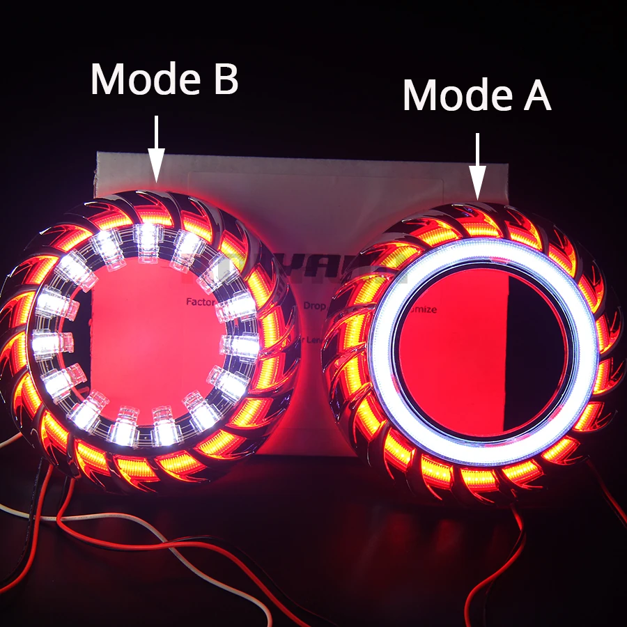 Светодиодный прожектор ROYALIN DRL с двойным COB ангельские глазки Лотос Halo кольца турбины белый синий красный фары линзы маски