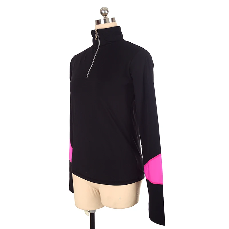 Women's Figure Skating Competition Training Shirt Adult Rhythmic Gymnastics Patinaje Color Half Zip Dance