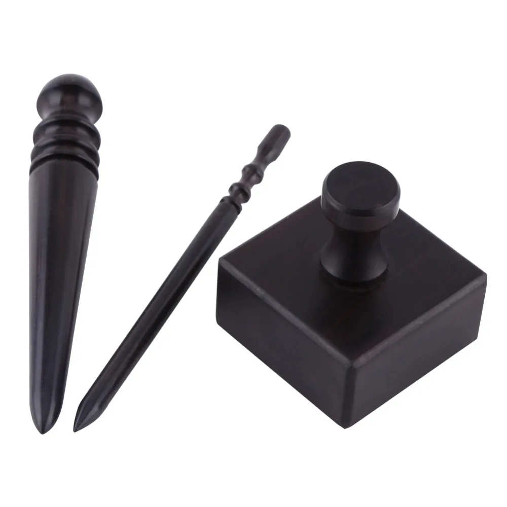 Leathercraft Tool Leather Edge Slicker Round Black Wood Multi Size