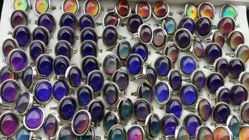 

fashion crystal round mood rings according to tempereture ring 400pcs/lot