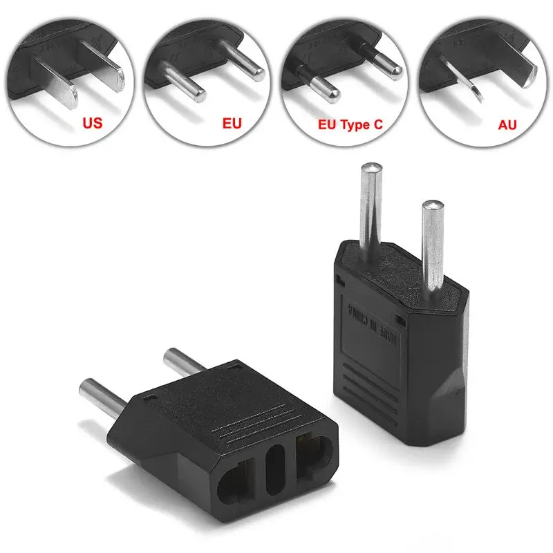 European Euro EU Plug Adapter 2 Pin US Brazil Italy To Europe German