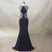 Fabulous Neue Nixe-abschlussball 2016 Scoop Neck Flügelärmeln Bodenlangen Perlen Chiffon Abendkleid Robe de soiree