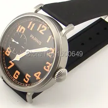 Parnis 46 мм Пескоструйный серый чехол большой черный циферблат 6497 наручные часы W905