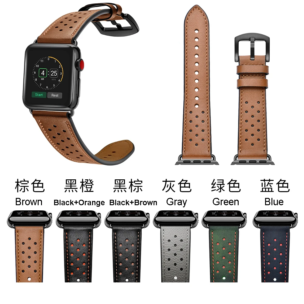VIOTOO модный ремешок синего цвета для часов iwatch 5 4 3 2 1 для Apple Watch кожаный ремешок 42 мм 38 мм 40 мм 44 мм