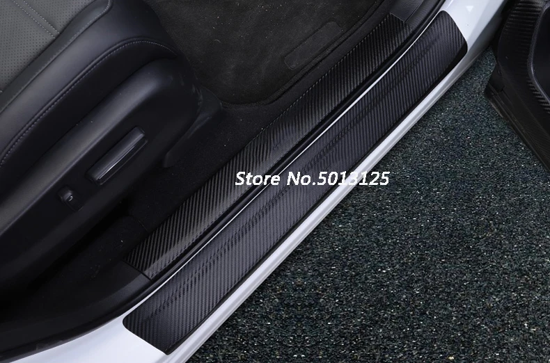 Автомобильный порог углеродного волокна наклейка ПУ кожа потертости предохранительные щитки Добро пожаловать педаль для Toyota RAV4 RAV-4 аксессуары