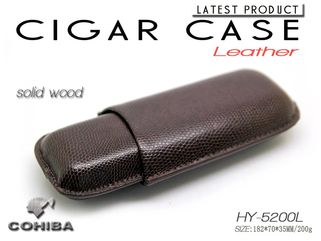 COHIBA кожаный портсигар Портативный кедровая деревянная трубка для сигар мужские подарки HY-5200