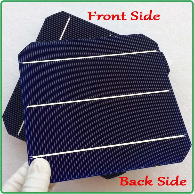 new 50pc 6.45W/pc pv mono solar cell +50 Meters Tabbing Tab Wire +5 Meters PV Ribbon Bus Wire For DIY Soldering Solar Cell Panel