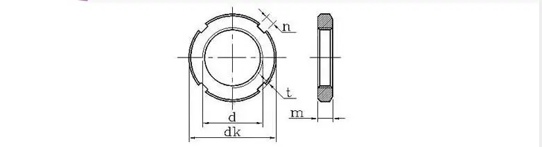 2 шт круглая гайка с прорезями Четыре слота гайка Стопорная гайка M10/M12.. M60 GB812