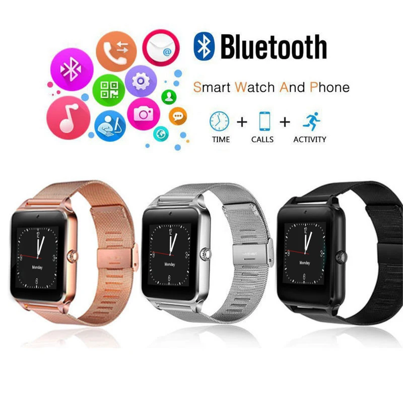 

Z60 Fitness Smart Watch GT08 Metal Strap Bluetooth Watch Smart Watch support Sim TF card Android and IOS watch multi-language