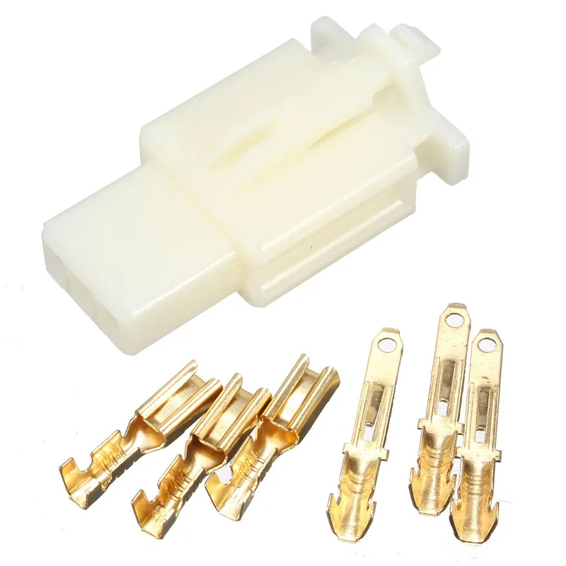HOT Electrical wire Connector Terminal 2.8 mm Male Female Housing 3 Way