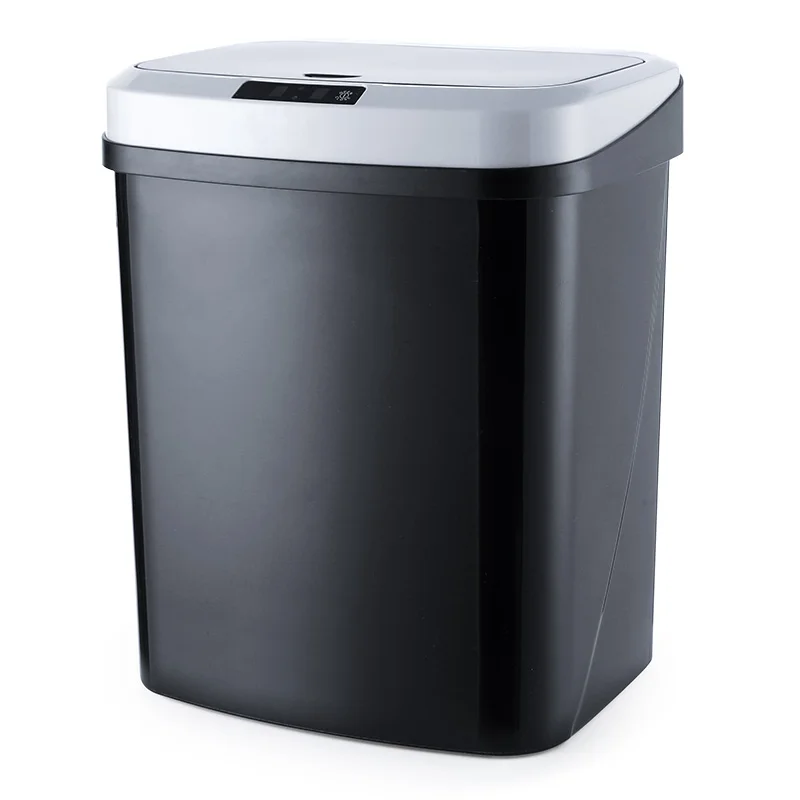 Домашняя Интеллектуальная Автоматическая Индукционная электрическая мусорная корзина кухня гостиная спальня ванная комната 5th версия батареи инфракрасный датчик - Цвет: Black