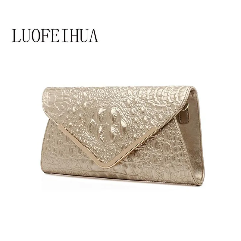 LUOFEIHUA 2019 Новая Мода Тренд крокодиловая цепь сумки кожаная сумка мессенджер клатч