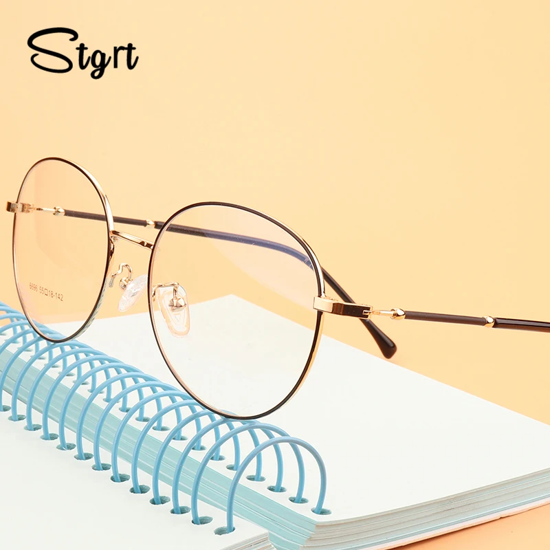 Stgrt Web Sensation Retro Optical Glasses Frame Round Shape Can Put Prescription Glasses For Unisex 