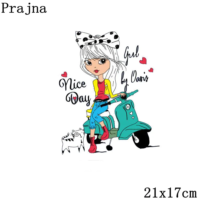 Нашивки Prajna с аппликацией для девочек на день надписью Nice Day Симпатичная кошка