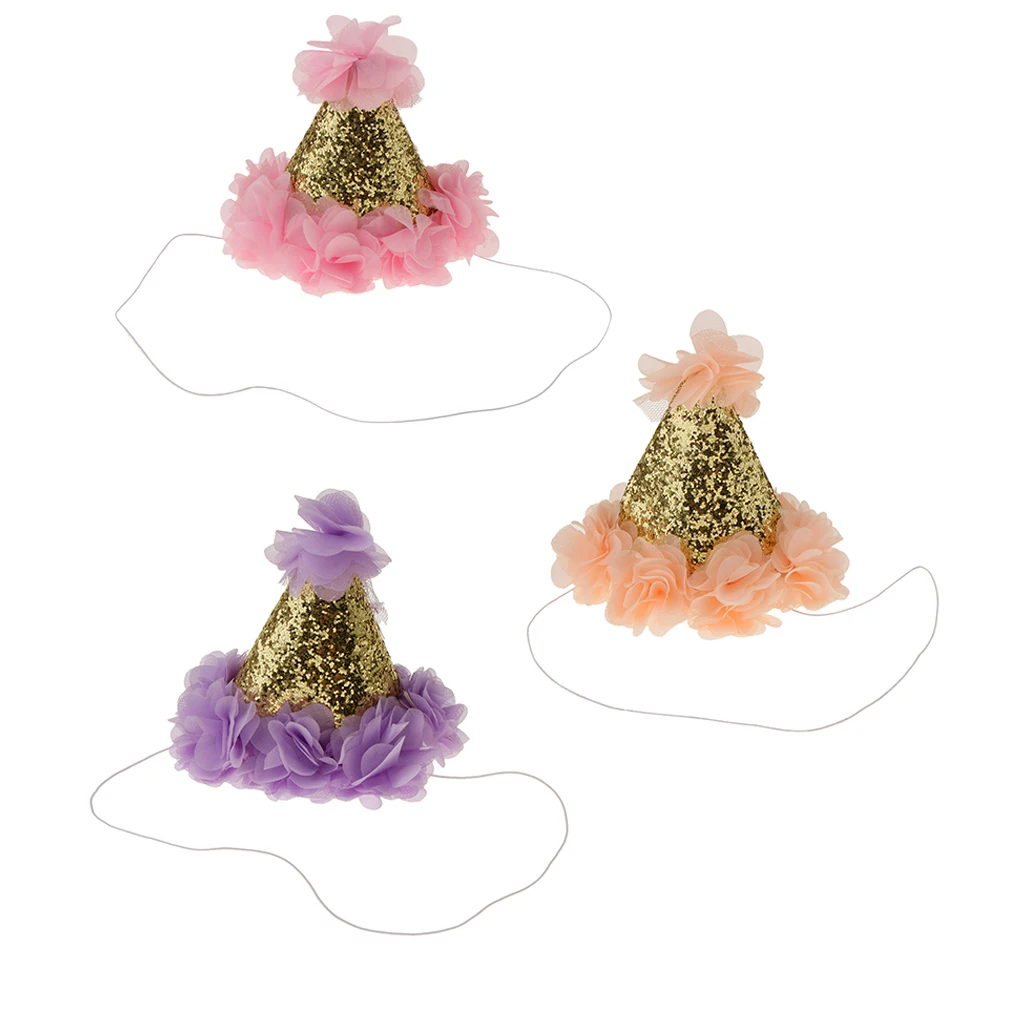 MagiDeal Kid 1st Birthday Flower Hats Cap Crown Prince Princess Comfortable Cap Headwear Photography Prop Holiday DIY Decoration
