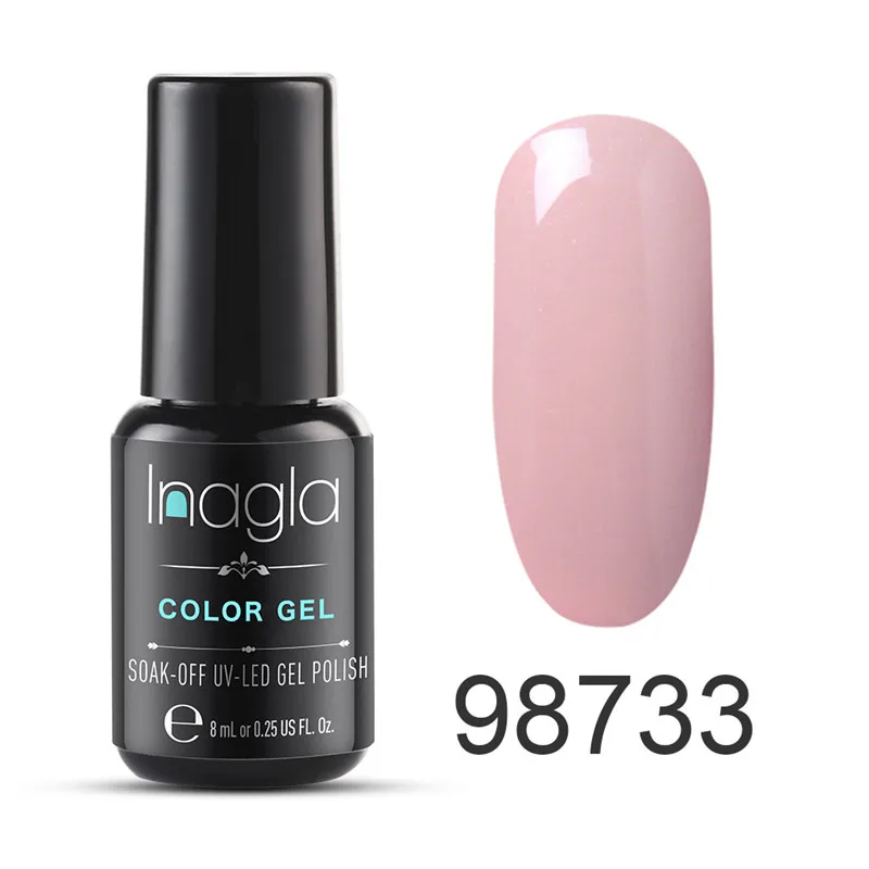 Inagla 8 мл общий Цветной Гель-лак для ногтей Дизайн ногтей маникюр 62 цвета впитываемый эмалированный Гель-лак Светодиодный УФ-гель лак