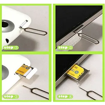 10PCS Sim Card Remover Tray Open Sim Card Eject Tool Sim Pin Key For iPhone XS Max XR X 8 Plus Xiaomi mi 9 Samsung S10 Plus S10+ 2