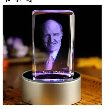 

GOOD ART - Financial success model spirit Jack Welch 3D crystal company office Desk TOP art statue