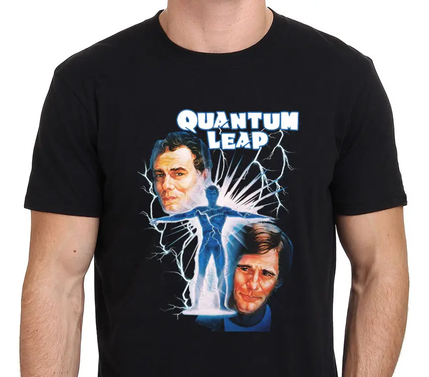 Quantum Leap Classic 80's Tv Series T-Shirt Black Size S-to-XXL | Мужская одежда
