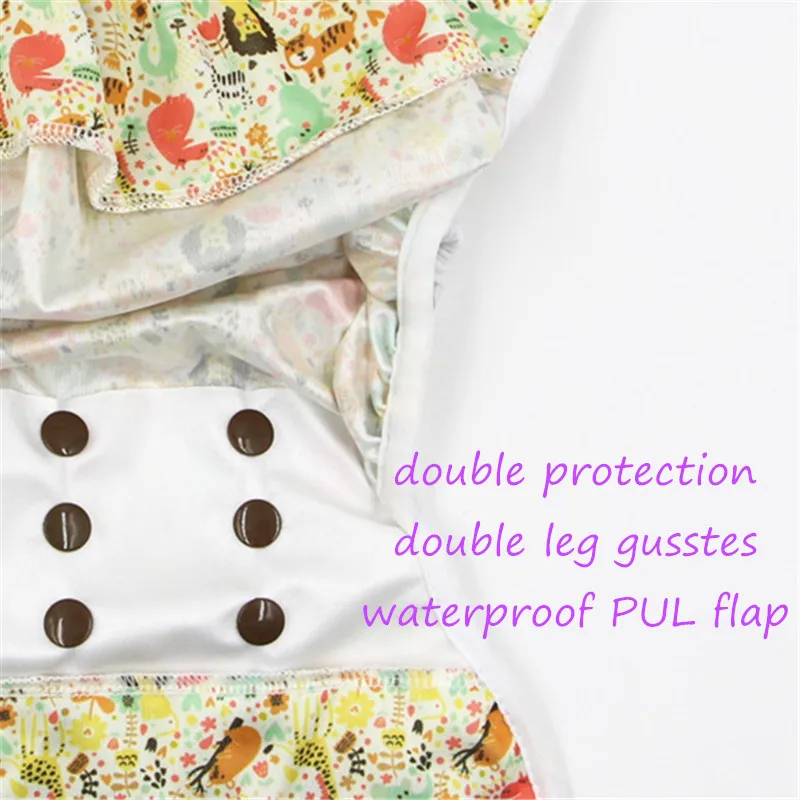 Многоразовые водонепроницаемый подгузник крышка двойной подмышник для одежды пеленки крышка PUL красочные двухрядные оснастки моющиеся