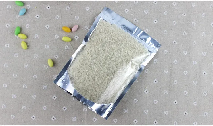 20*30+ 5 см встать полупрозрачный алюминия Ziplock Сумки закрывающимися молнию закрыть Фольга Пластик мешки с спереди очистить Сумки