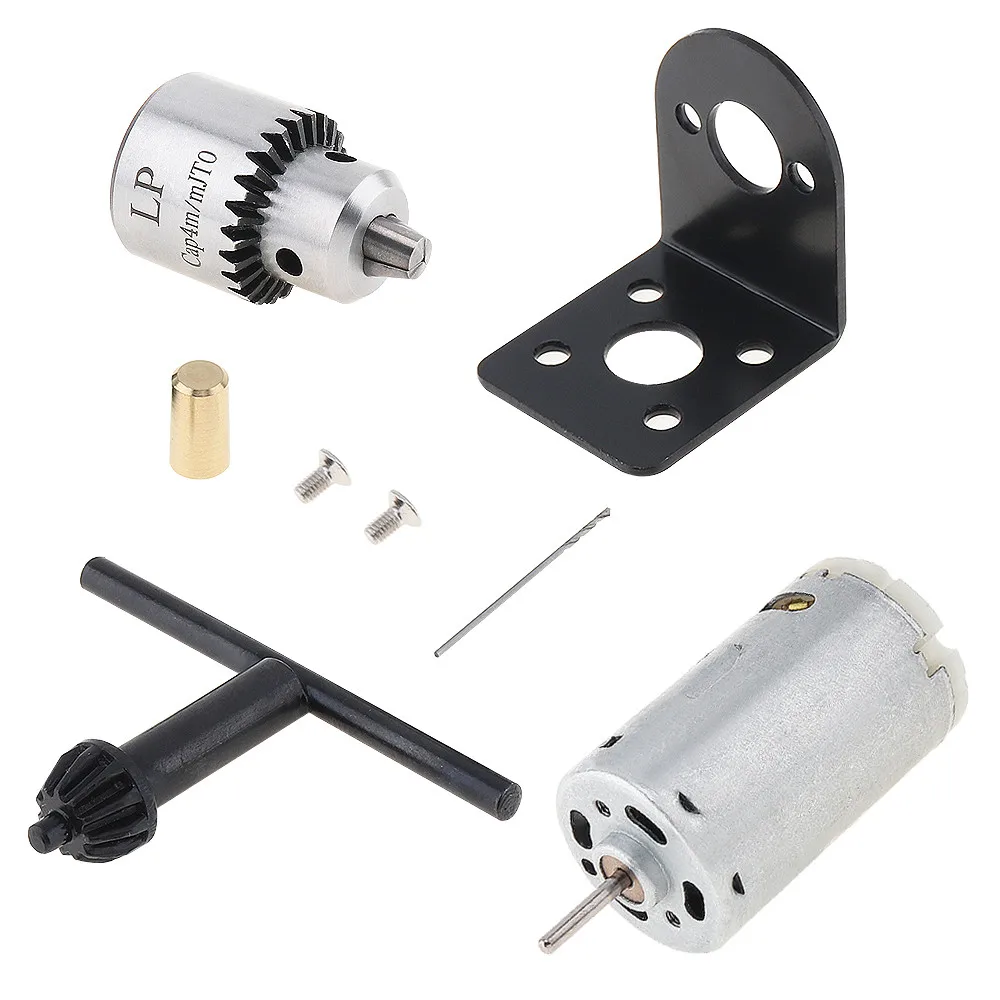 

Mini Small Hand Drill 395 Motor Bench Drill with 0.1-4mm JTO Chuck and Mounting Bracket Lathe Press Motor DIY Tool Set