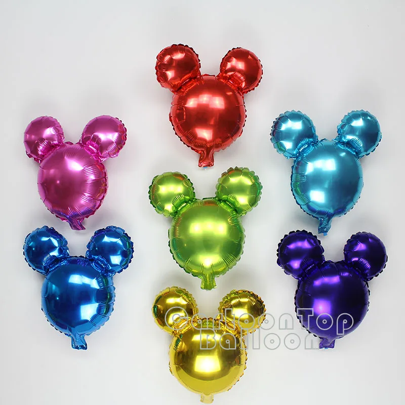 

50PCS/LOT pure color mickey head aluminum foil balloons multicolor ballon for party baby shower globos wedding decorationMK022