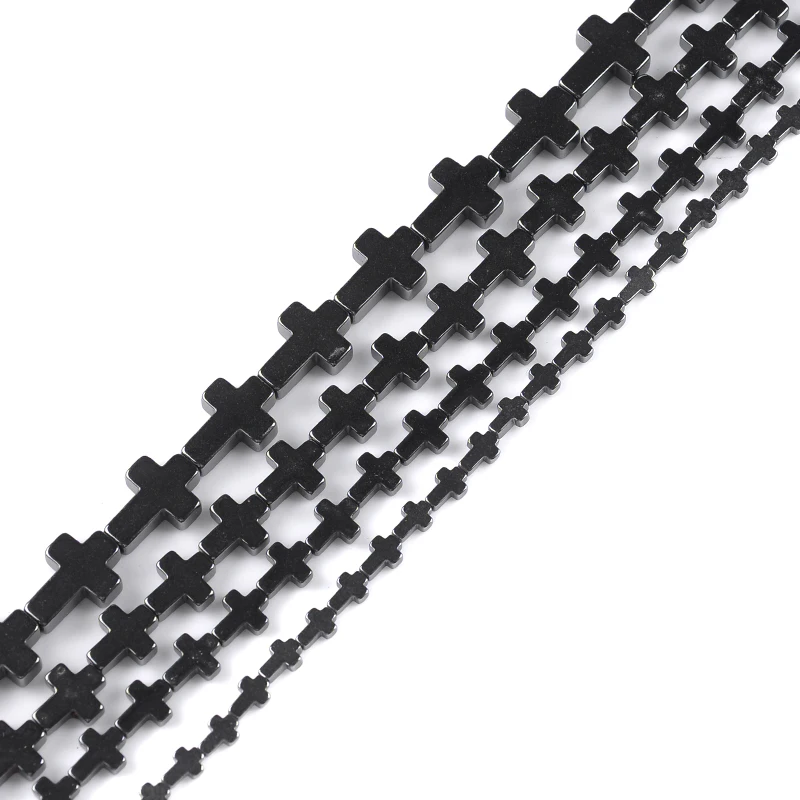 

15*10*4MM Cross Black Hematite beads Natural Stone bright light Beads For Bracelet Necklace Jewelry DIY Making