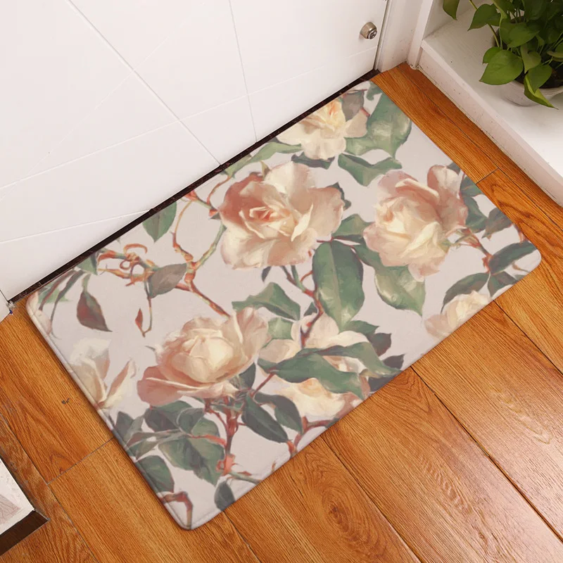 Flower Indoor Outdoor Door Shoe Scraper Entryway Garage And